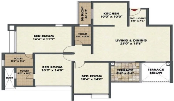 Featured Image of Purva Limousine Homes 3.5 BHK Floor Plan