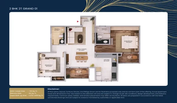 Featured Image of Balcony Size Usability In Each BhK Configuration At Purva Northern Lights