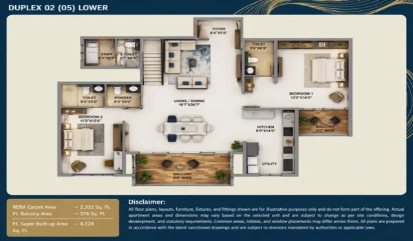 Featured Image of Duplex 02(05) Lower: Exclusive Floor Plan